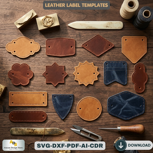 Custom Leather Label Templates for Laser Cutting – Perfect for DIY Projects 558