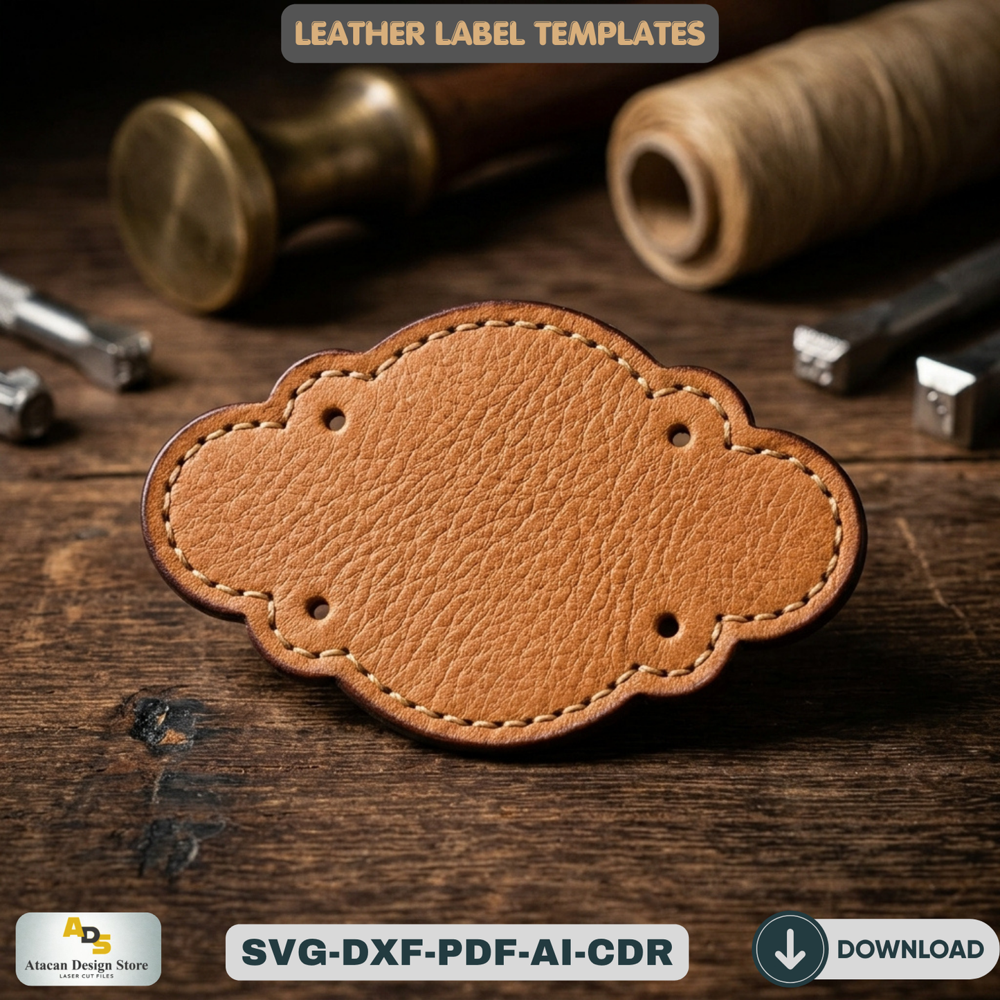 Custom Leather Label Templates for Laser Cutting – Perfect for DIY Projects 558