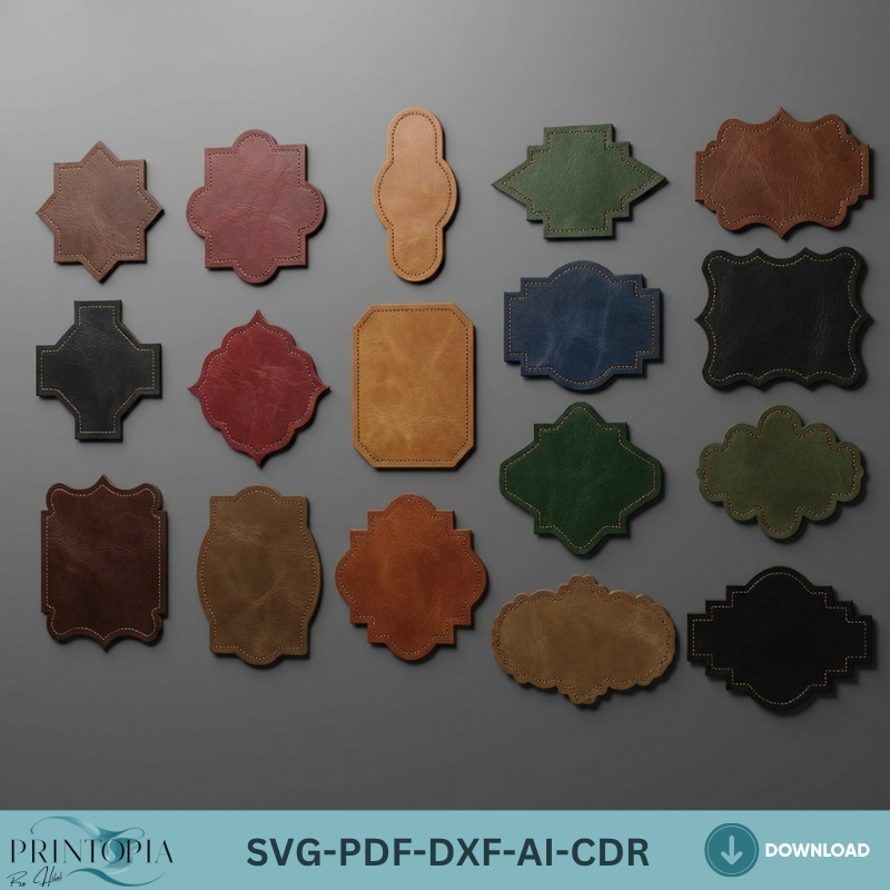 Leather Label Templates for Laser Cutting Custom Branding Kit Laser Cut Files for Leather Crafting