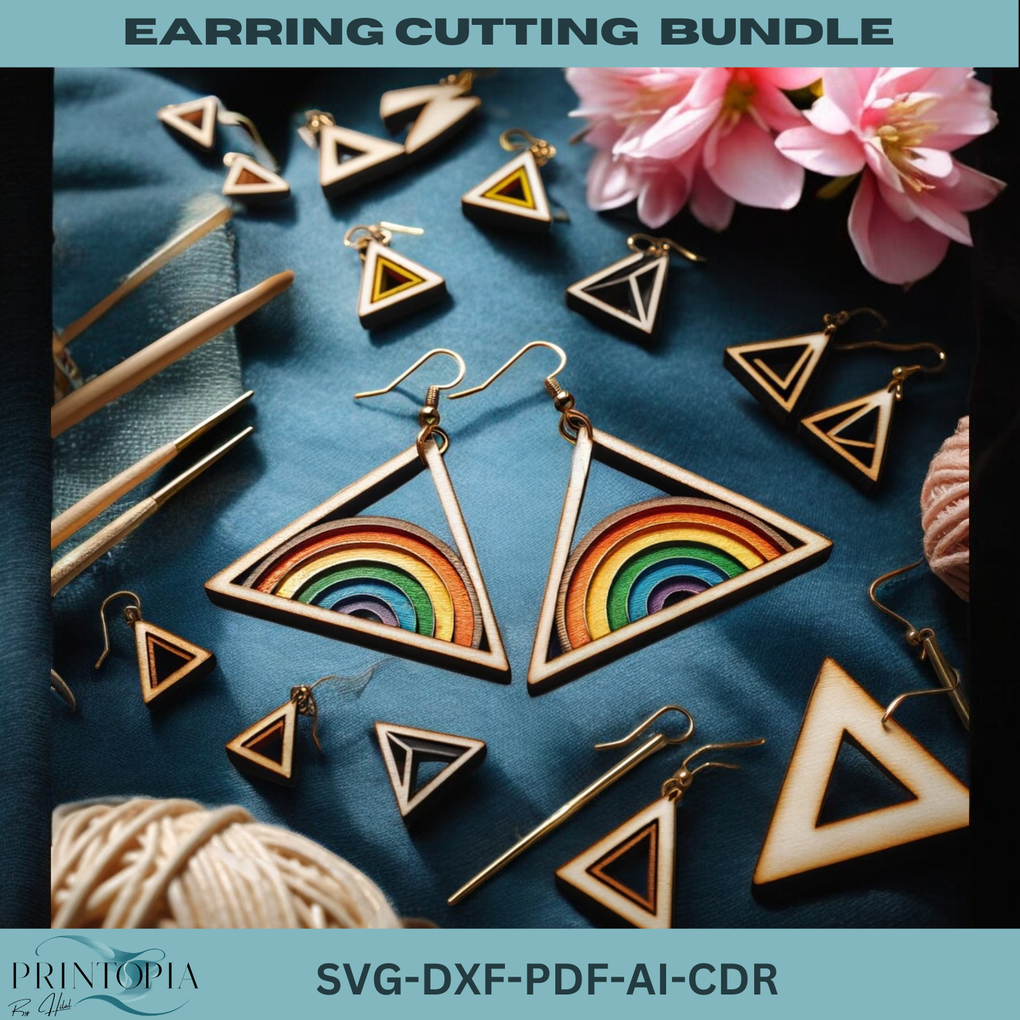 Elegant Earring Cutting Bundle – Perfect for Laser Cutting Machines- Stylish Shapes for Every Occasion 193