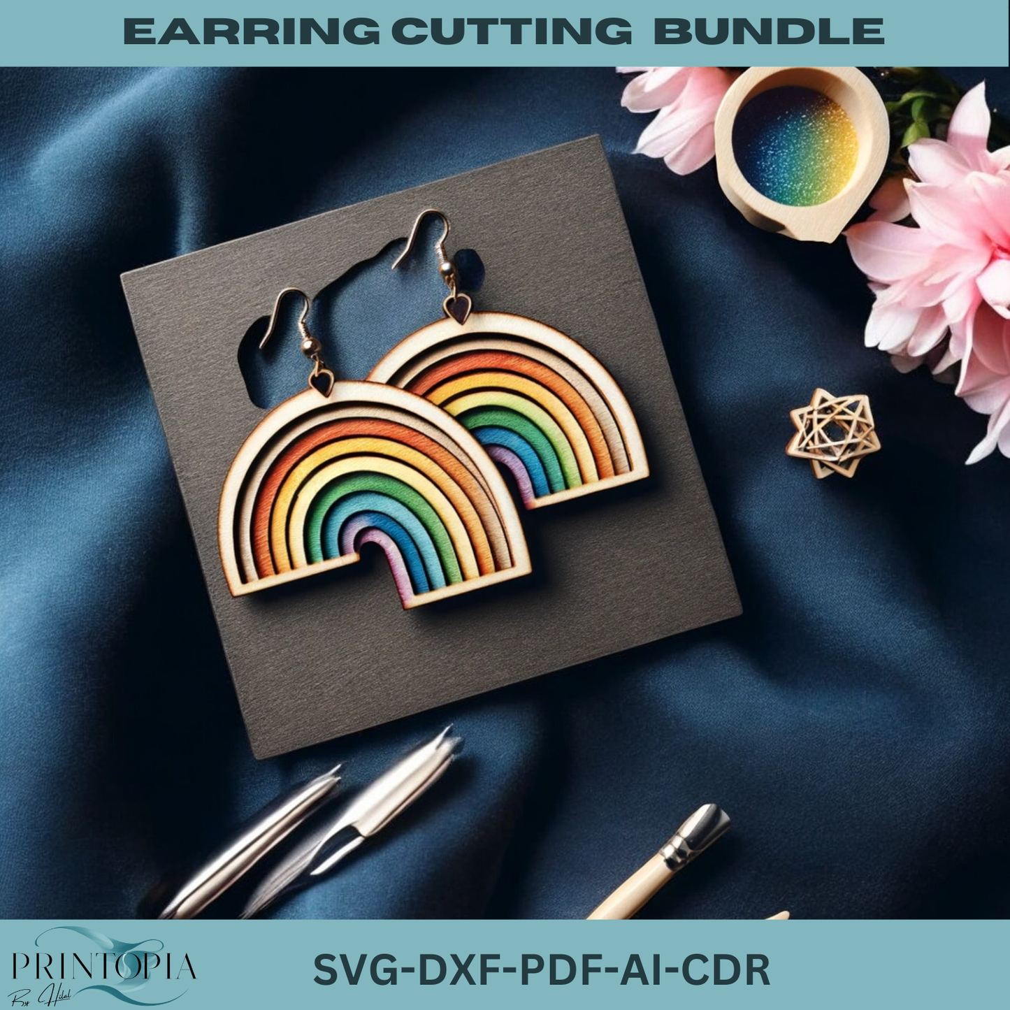 Elegant Earring Cutting Bundle – Perfect for Laser Cutting Machines- Stylish Shapes for Every Occasion 193