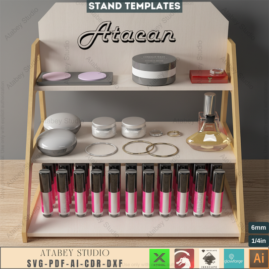 3-Tier Craft Fair Display / Jewelry Stand / Makeup Product Display / Laser Cut Templates 759