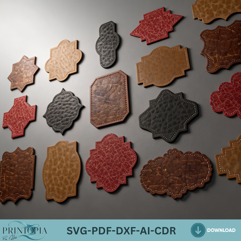 Leather Label Templates for Laser Cutting Custom Branding Kit Laser Cut Files for Leather Crafting
