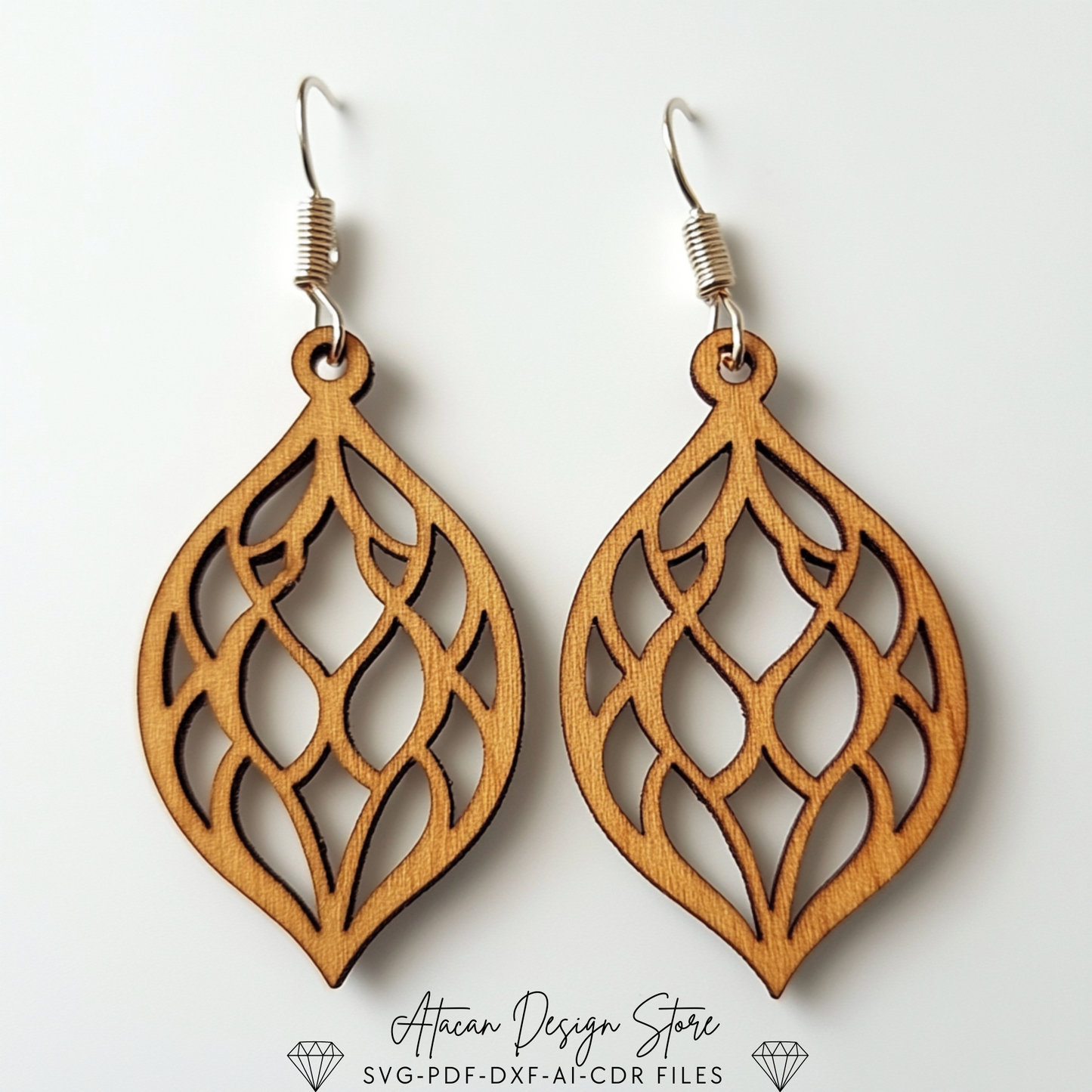 Elegant Teardrop & Cactus Earring Bundle - Laser Cut Ready for Unique Jewelry Designs 724