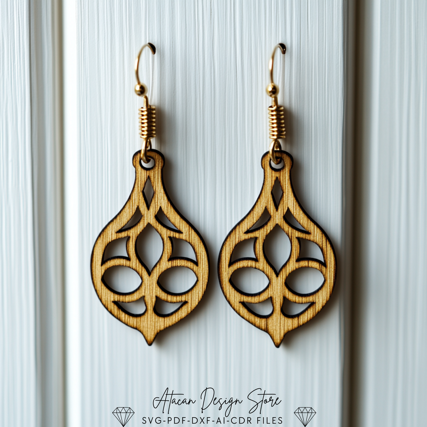 Elegant Teardrop & Cactus Earring Bundle - Laser Cut Ready for Unique Jewelry Designs 724