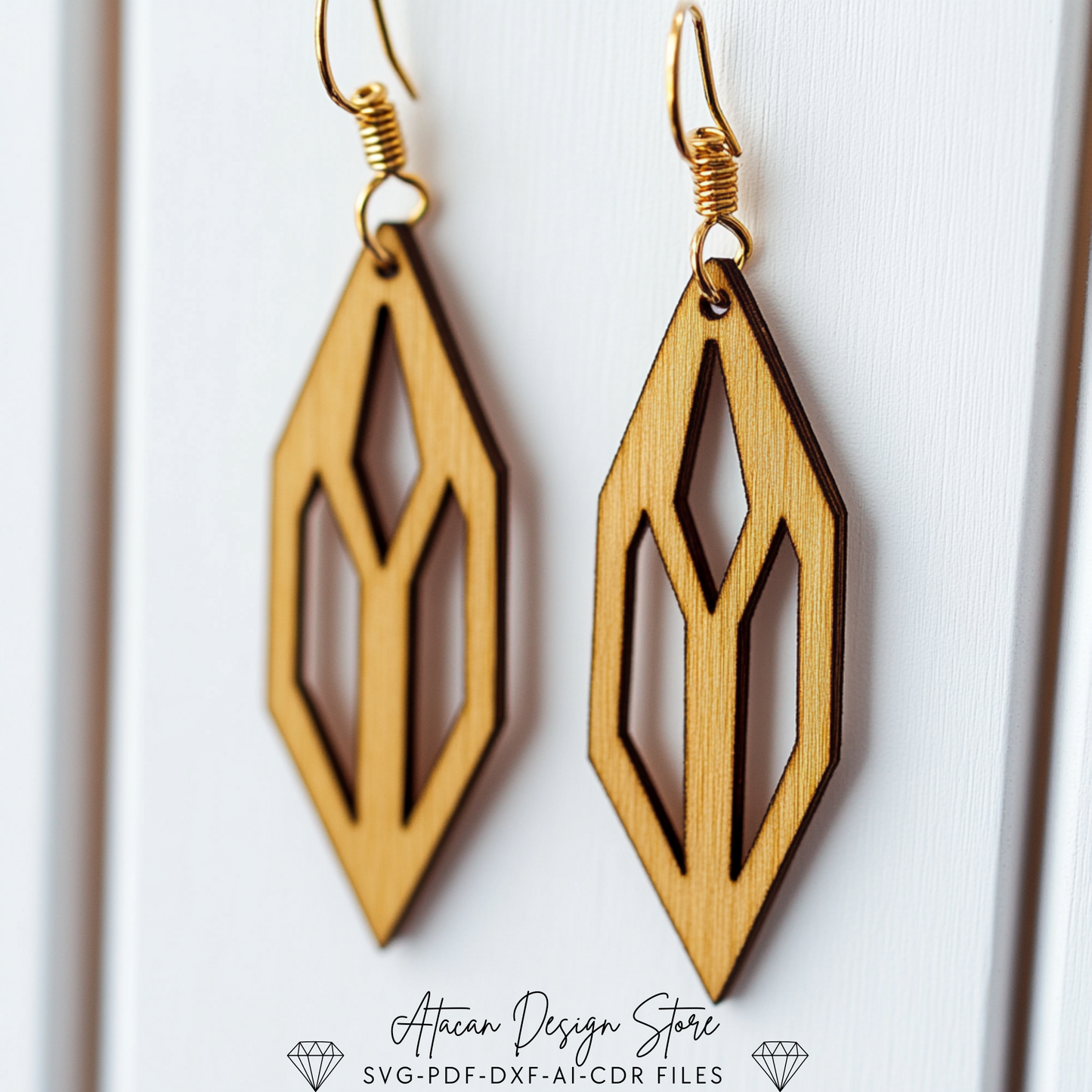 Elegant Teardrop & Cactus Earring Bundle - Laser Cut Ready for Unique Jewelry Designs 724