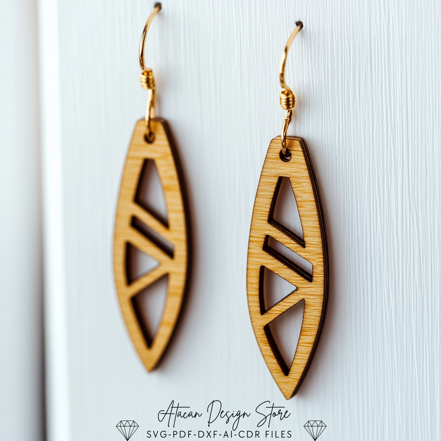 Elegant Teardrop & Cactus Earring Bundle - Laser Cut Ready for Unique Jewelry Designs 724