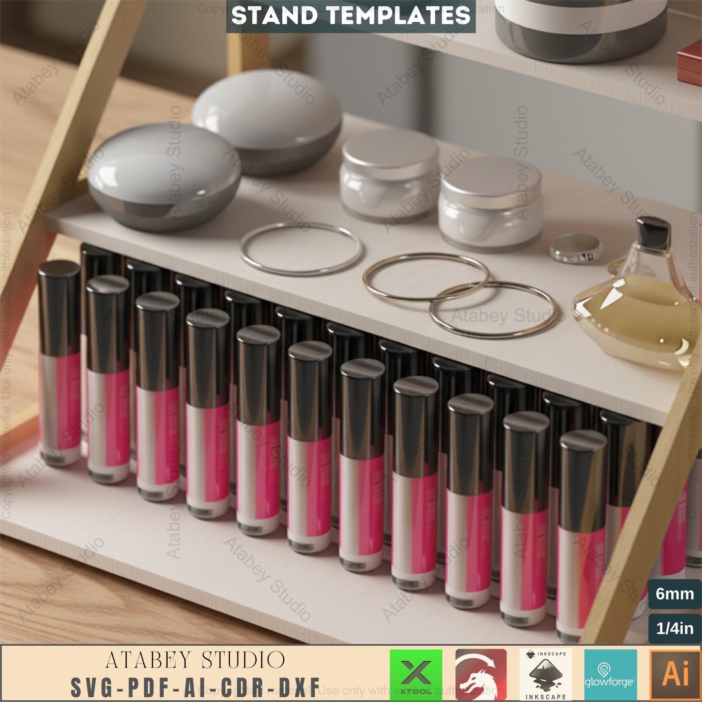 3-Tier Craft Fair Display / Jewelry Stand / Makeup Product Display / Laser Cut Templates 759