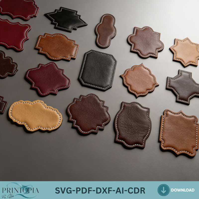 Leather Label Templates for Laser Cutting Custom Branding Kit Laser Cut Files for Leather Crafting