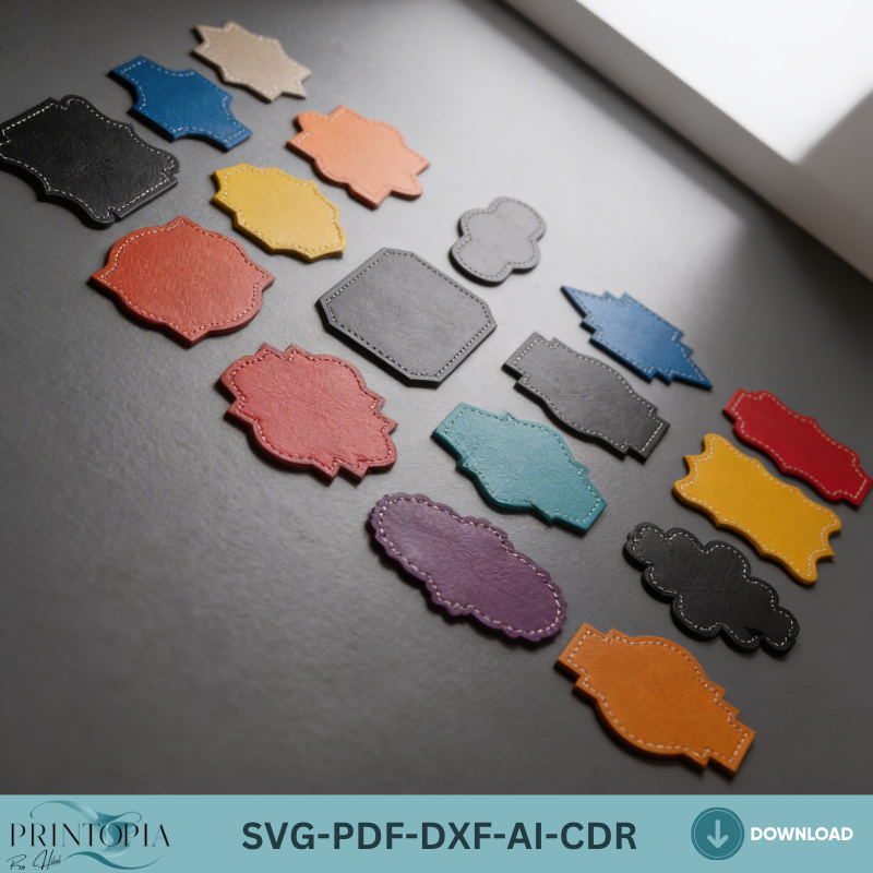 Leather Label Templates for Laser Cutting Custom Branding Kit Laser Cut Files for Leather Crafting