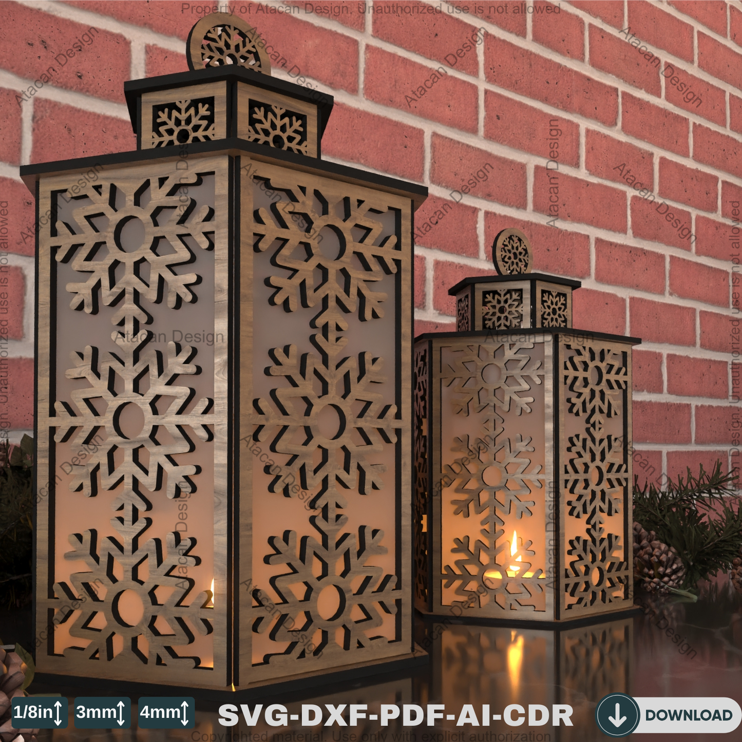 Laser Cut Snowflake Lantern Design | Beautiful Christmas Table Light Decoration 789