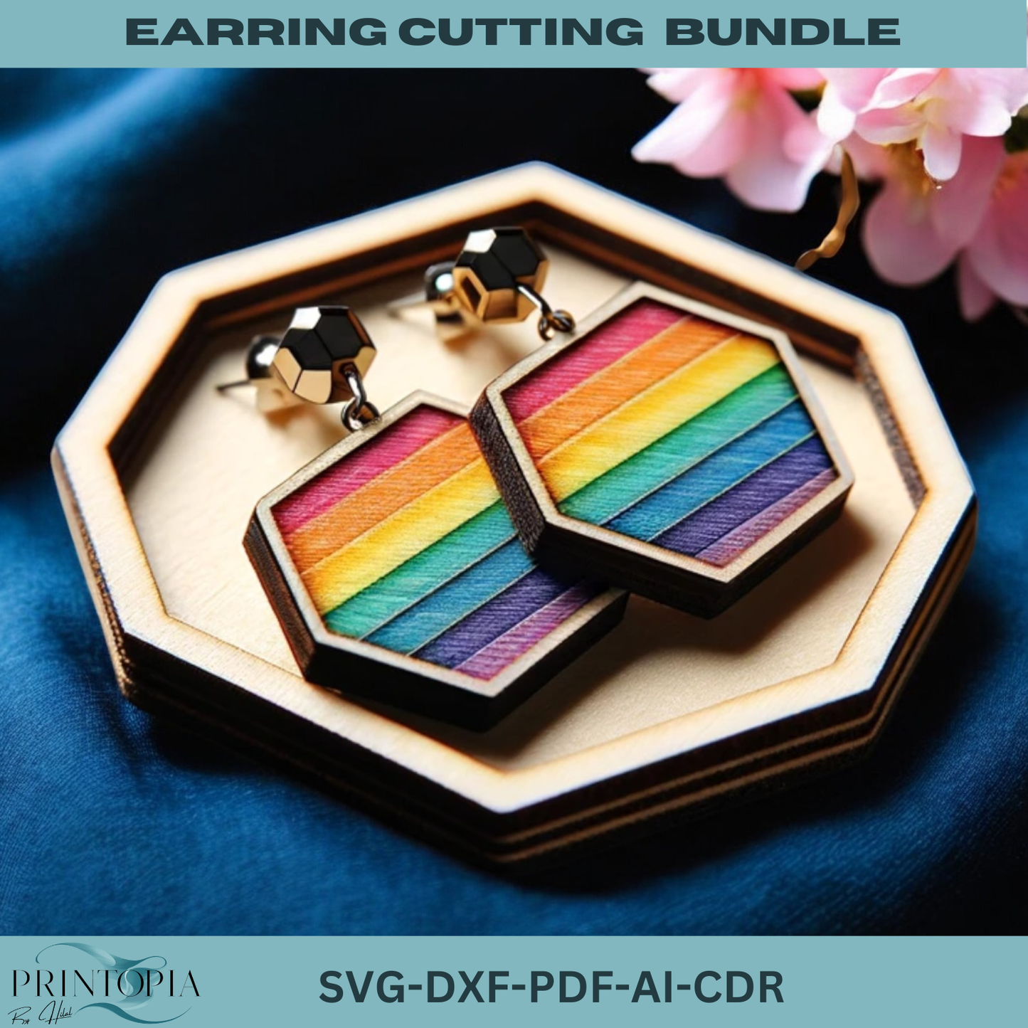 Elegant Earring Cutting Bundle – Perfect for Laser Cutting Machines- Stylish Shapes for Every Occasion 193