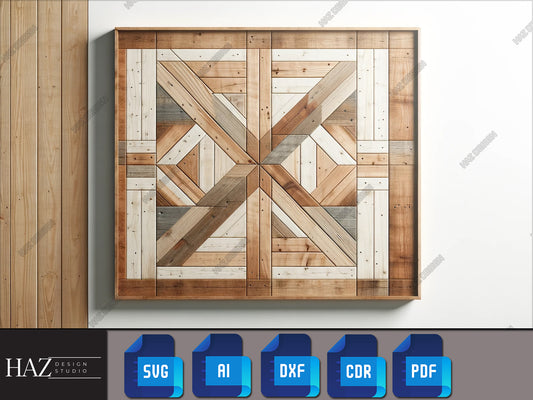 Minimalist Geometric Pattern SVG for Elegant Woodworking - Digital Laser Files 218
