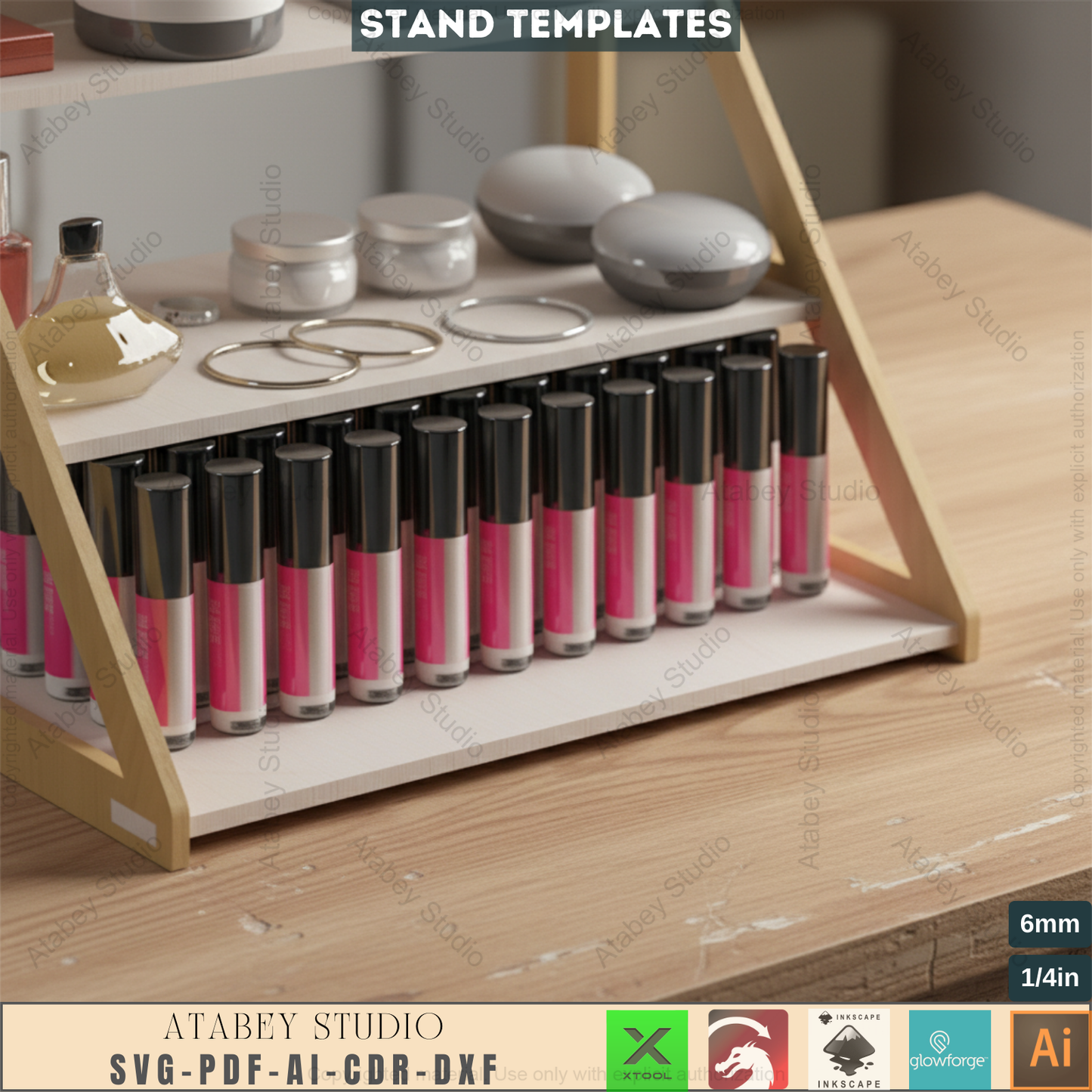 3-Tier Craft Fair Display / Jewelry Stand / Makeup Product Display / Laser Cut Templates 759