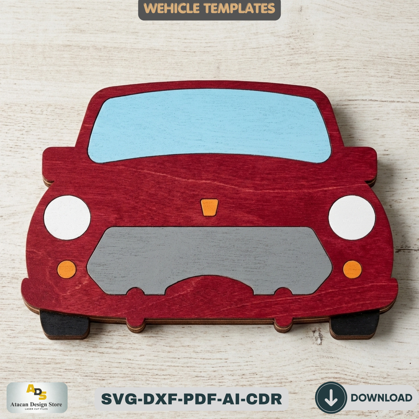 Vehicle Templates / Car Bus Truck Wall Art Decor / Kids Room DIY Craft Multi Layered 948