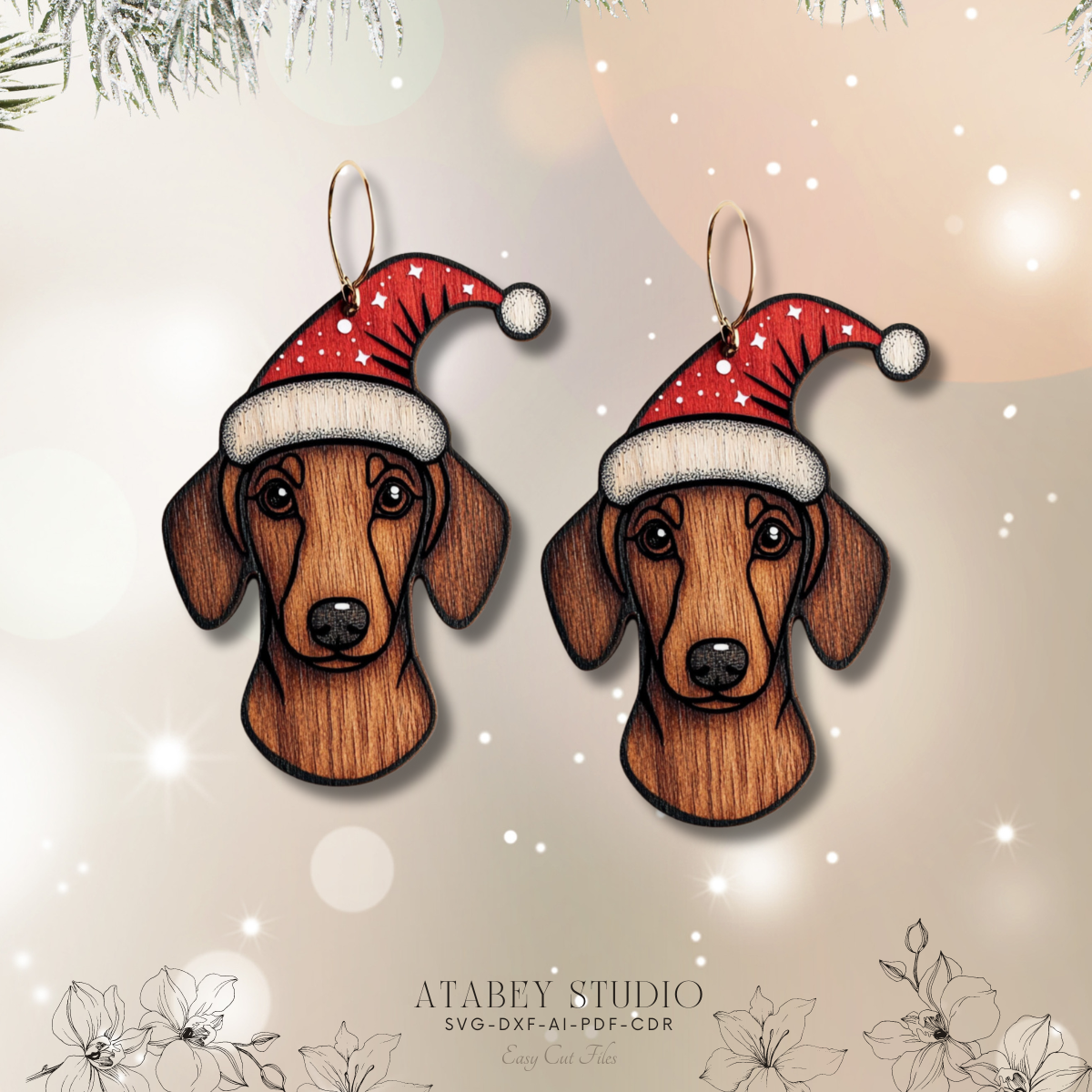 Christmas Earrings Collection - Adorable Festive Designs for Laser Cutting 875