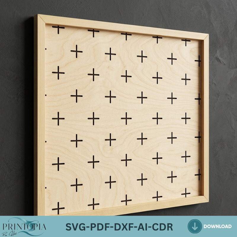 Geometric Wood Wall Art Laser Cut Files Herringbone Honeycomb Tile Patterns Frame Bundle