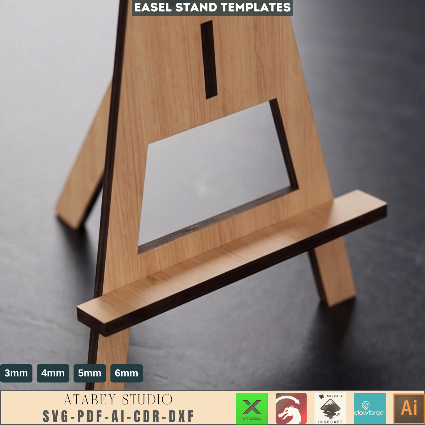 Wooden Easel Stand Art Display Stands Table Sign Laser Cut Picture Holder