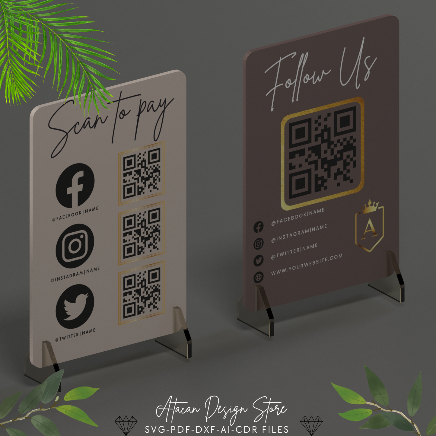 Customizable Multi QR Code Sign - Perfect for Social Media and Payment 678