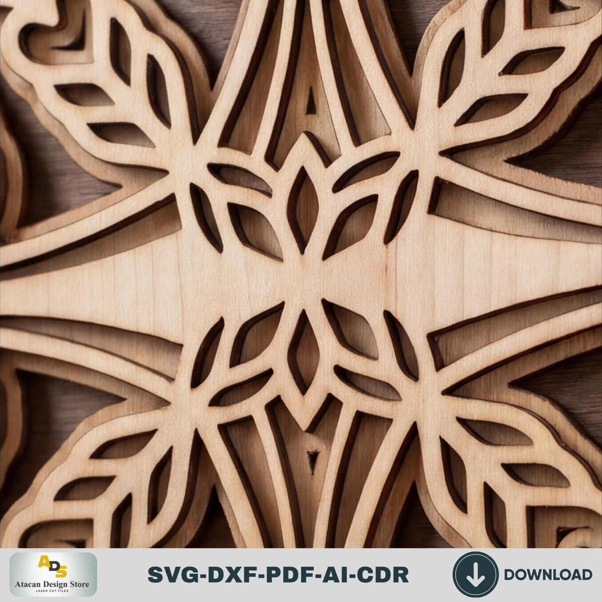 Religious Angel Mandala Laser Cutting File, Layered Plywood Wall Decor, Christian Gift Template 999