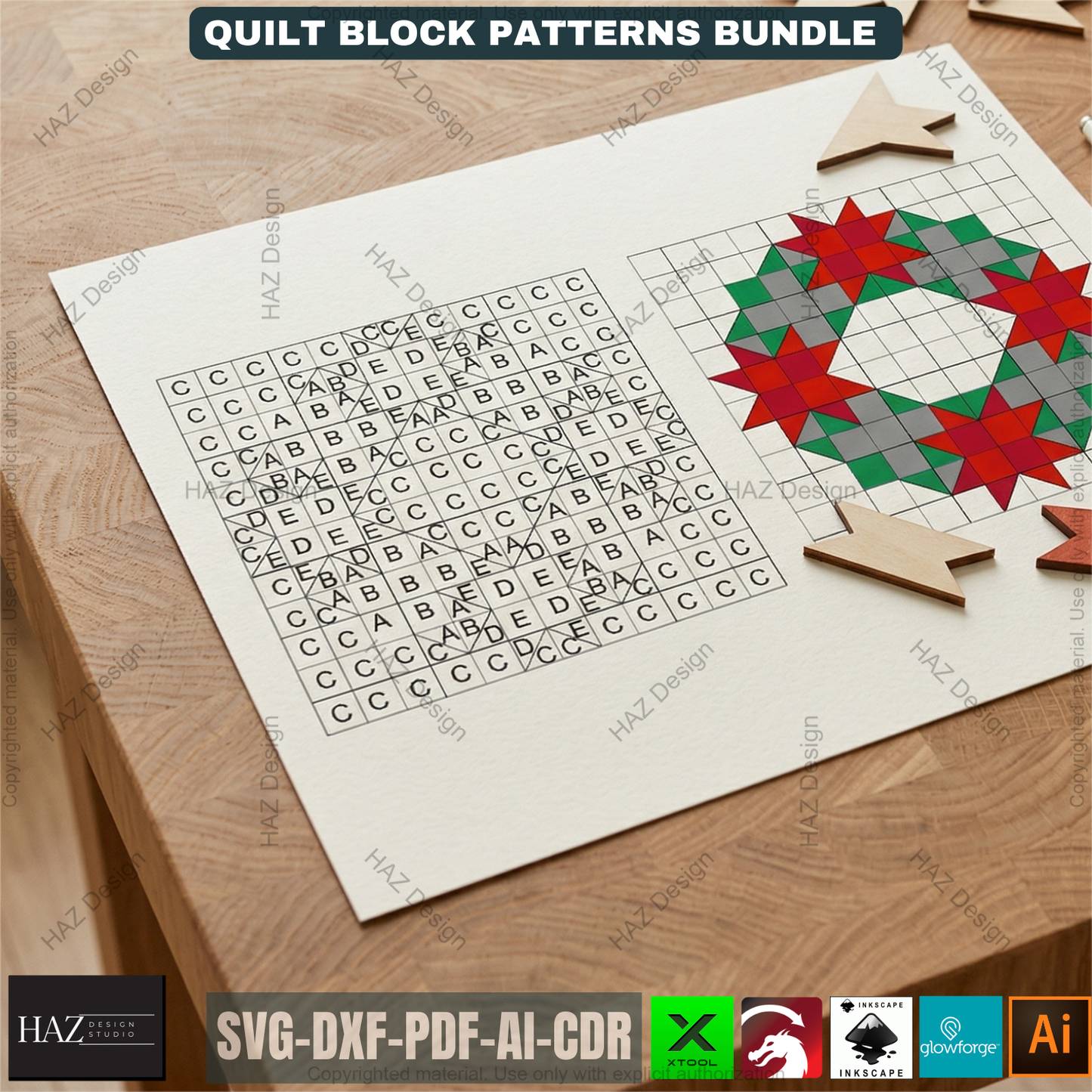 Cardinal, wreath, pumpkin, tree, flower, barn quilts patterns pdf / Svg vector 527