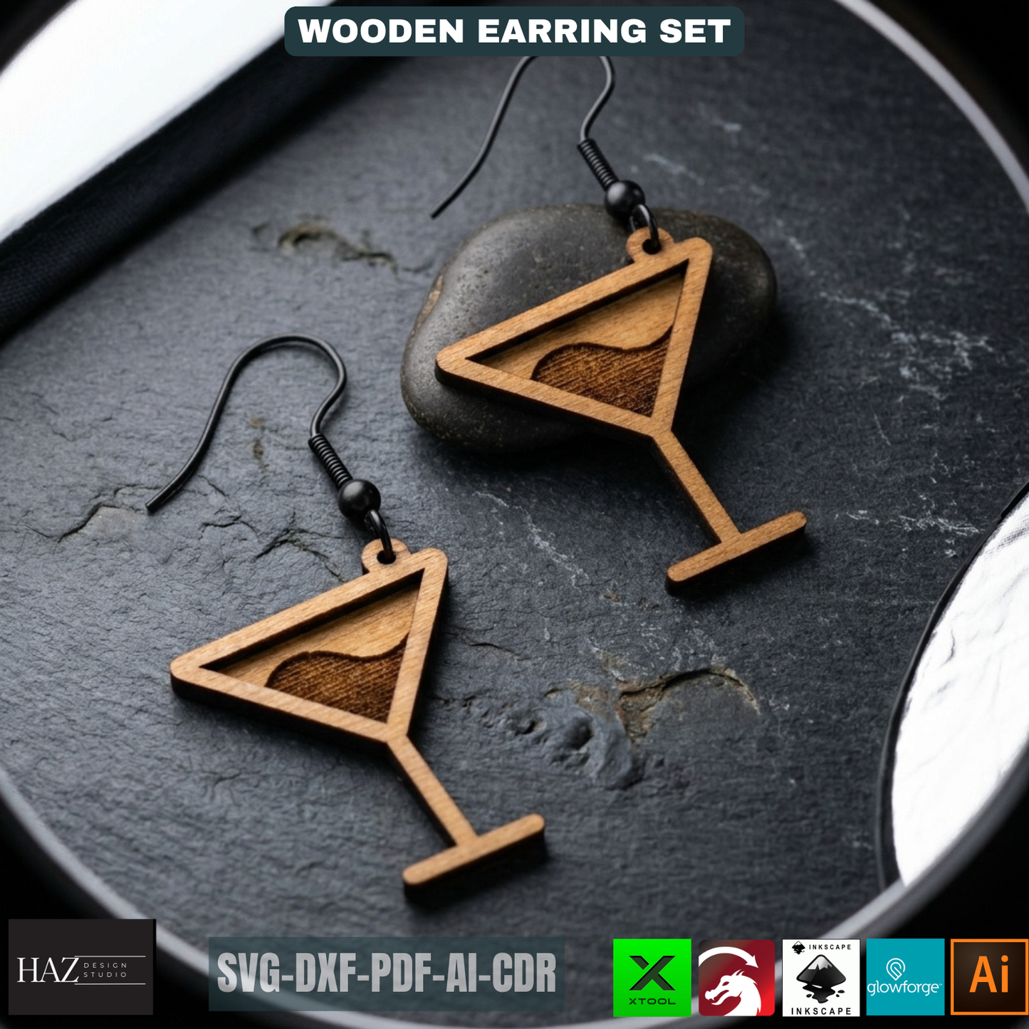 Laser Cut Earring SVG Bundle, Unique Wood Earring Designs, DIY Jewelry Files for Laser Cutter 478