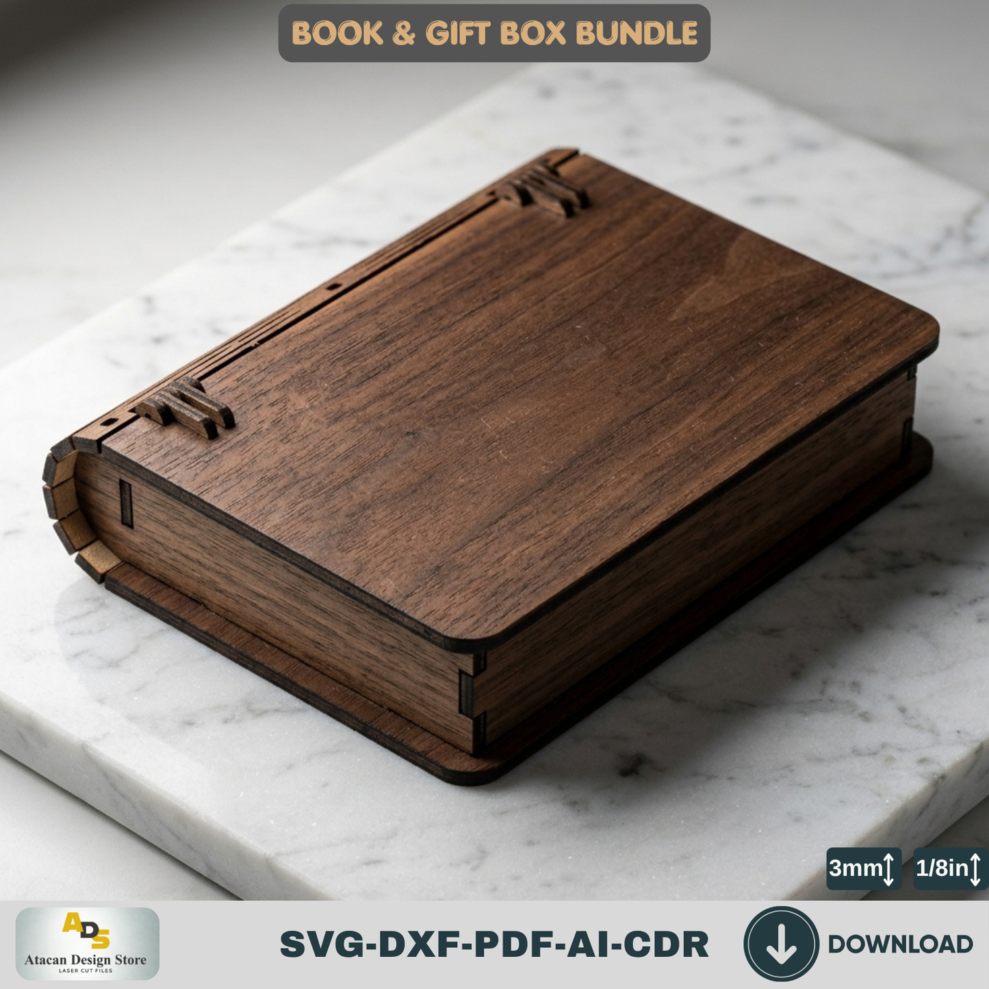 Book Box Bundle, 6 Sizes Gift Boxes, Hinged Lid Storage Boxes 961