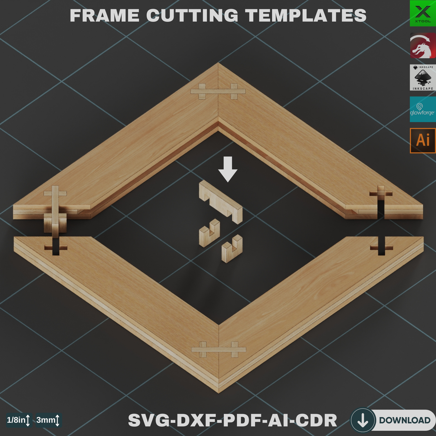 Laser Cut Frame Templates for Photo Display | Easy Assembly DIY Projects,Multi-Format Frame Cutting Templates,Frame Bundle 824