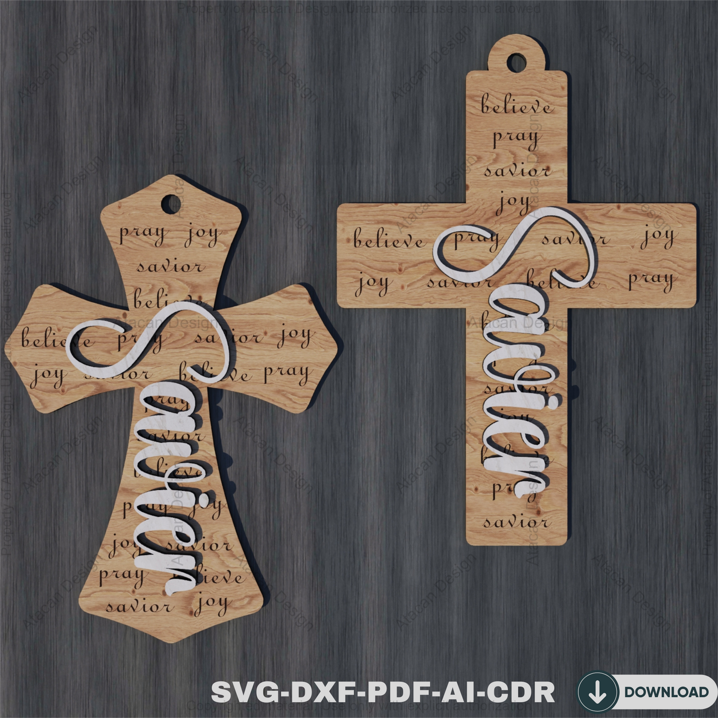 Religious Cross Laser Cut Files - Christian Faith Designs for Crafts and DIY Projects,Jesus and Faith Cross Patterns 814