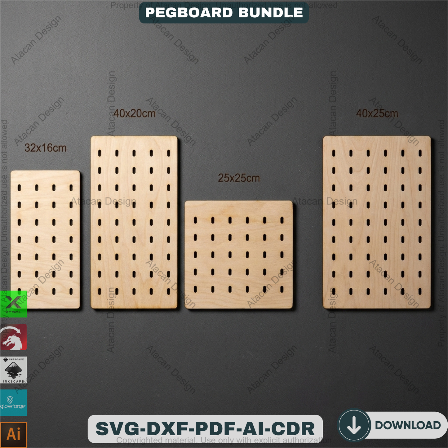 Ikea Skadis Compatible Pegboard Template 20 Sizes Wood Wall Organizer Display Panel 940