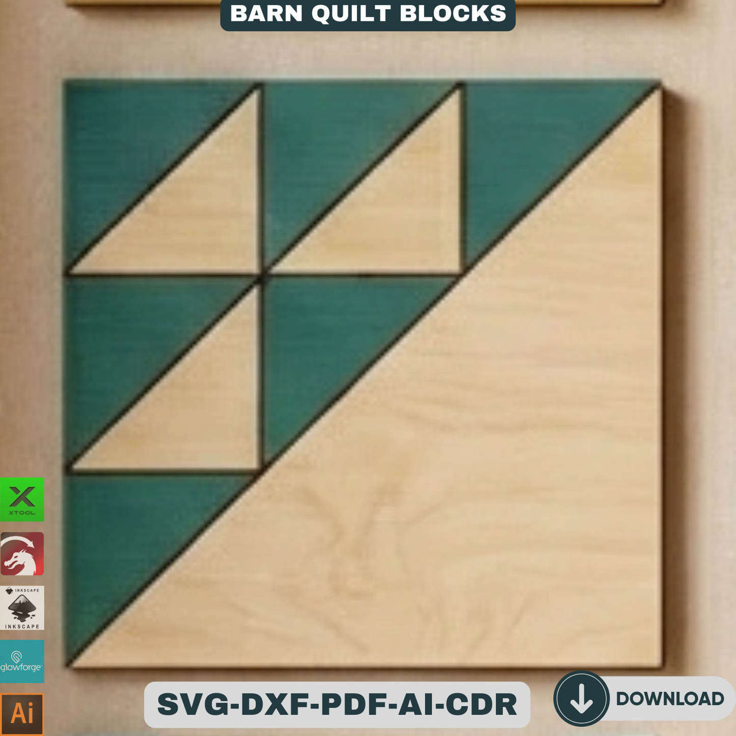 Quilt Block Patterns Laser Cut Template Modern Mosaic Wood Wall Art Farmhouse Decor DIY Patchwork Sign 936