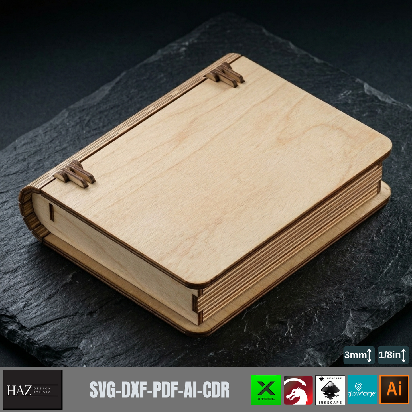 Book Box Template Bundle Book Shaped Gift Box Pattern Keepsake Storage Jewelry Stash Box Plan