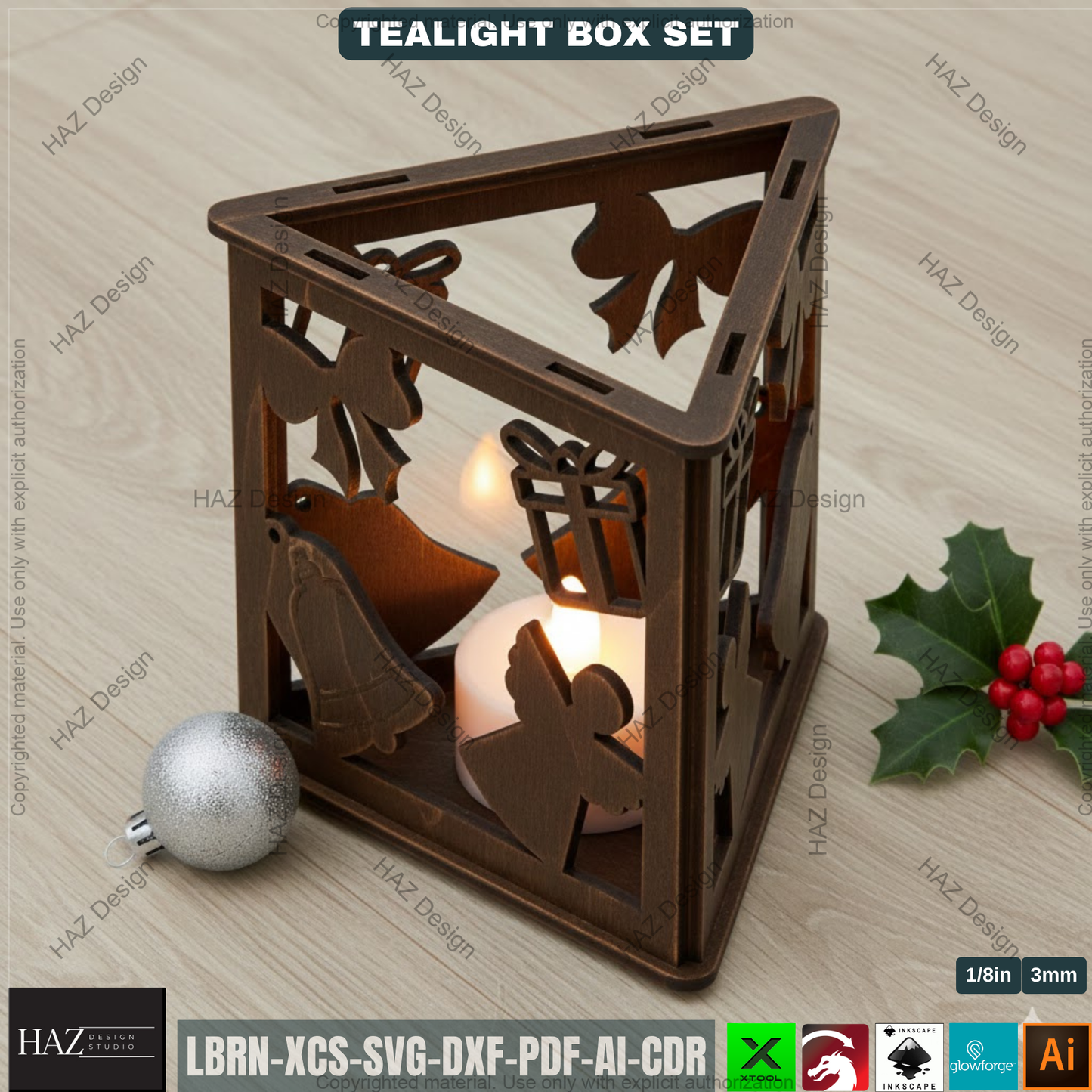 Christmas Lantern Laser Cut Plan, Triangle Tealight Holder, Xmas Table Centerpiece, Holiday Wood Decor 508