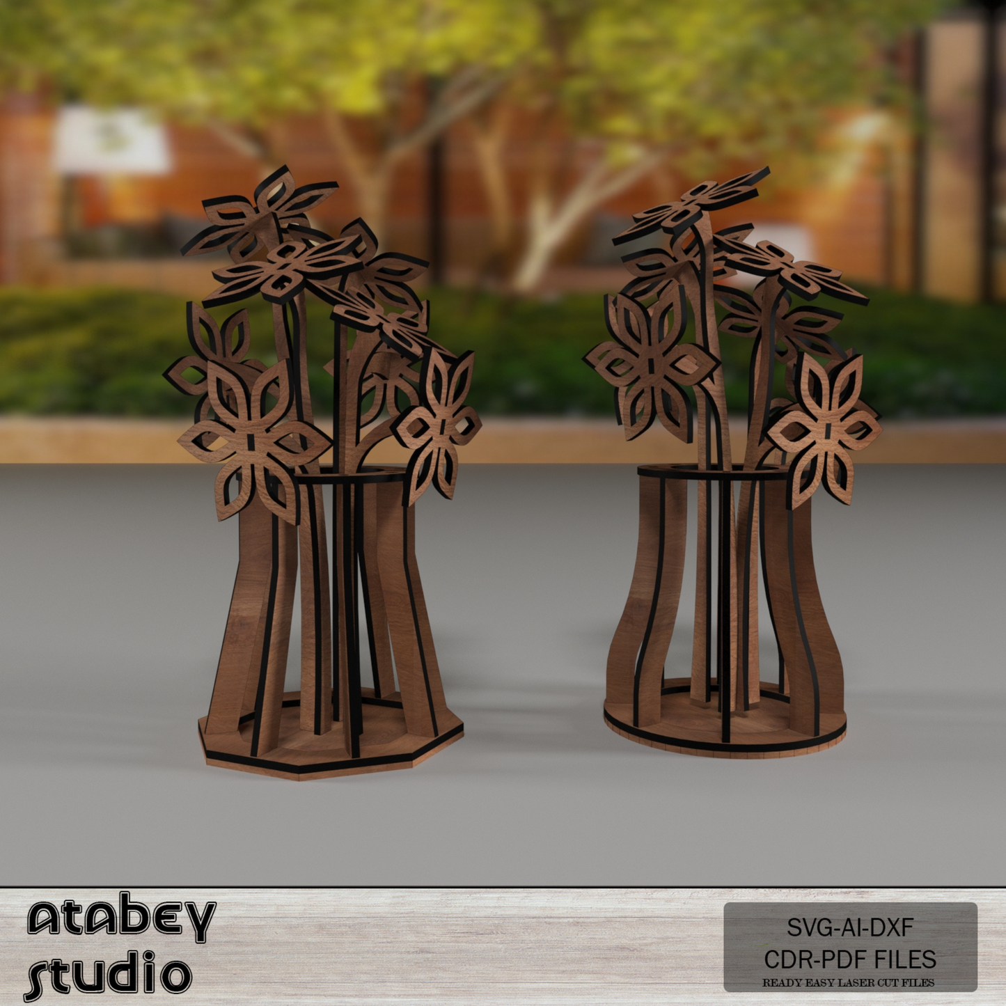 DIY 3D Wooden Flower Vase - Laser Cut Floral Design - Bouquet Model Unique Home Decor 793