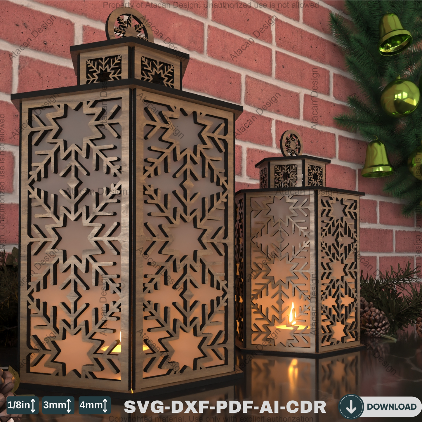 Laser Cut Snowflake Lantern Design | Beautiful Christmas Table Light Decoration 789