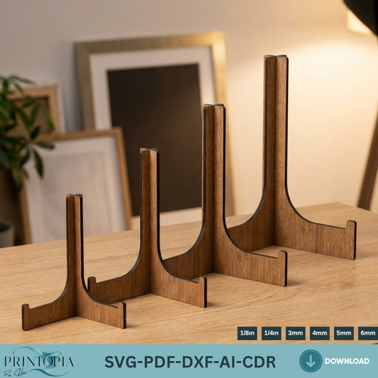 Easel Display Stand Laser Cut Files - Picture Frame Holder Template