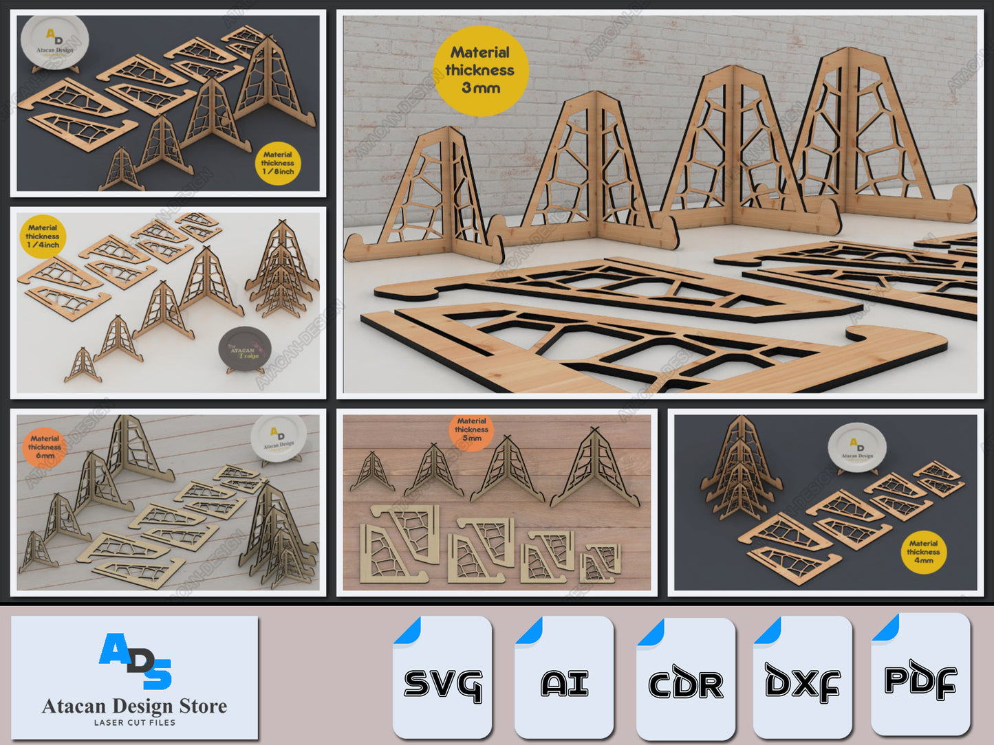 Adjustable Wooden Easel Stand - DIY Laser Cut Files for Artists and Crafters 401