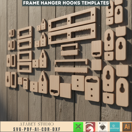 Photo Frame Hanger Hooks Laser cut SVG files 650
