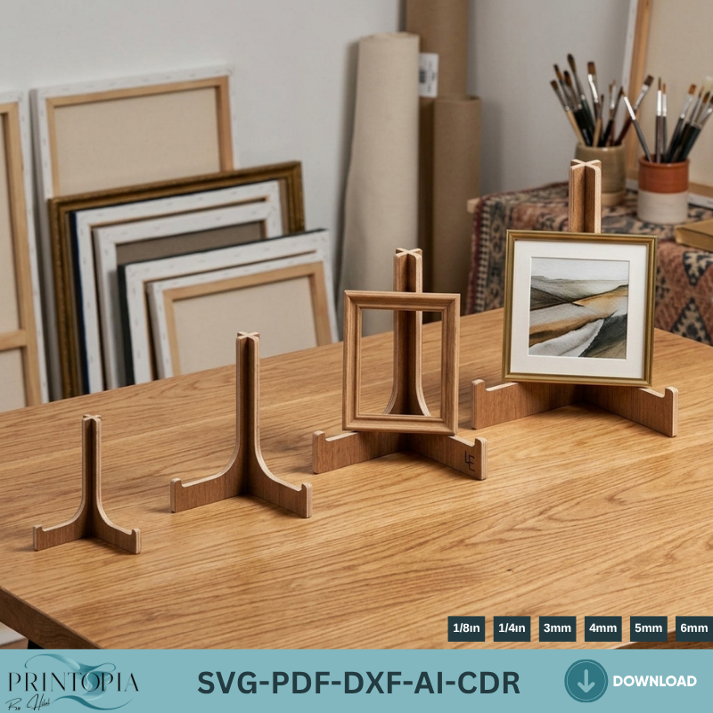 Easel Display Stand Laser Cut Files - Picture Frame Holder Template