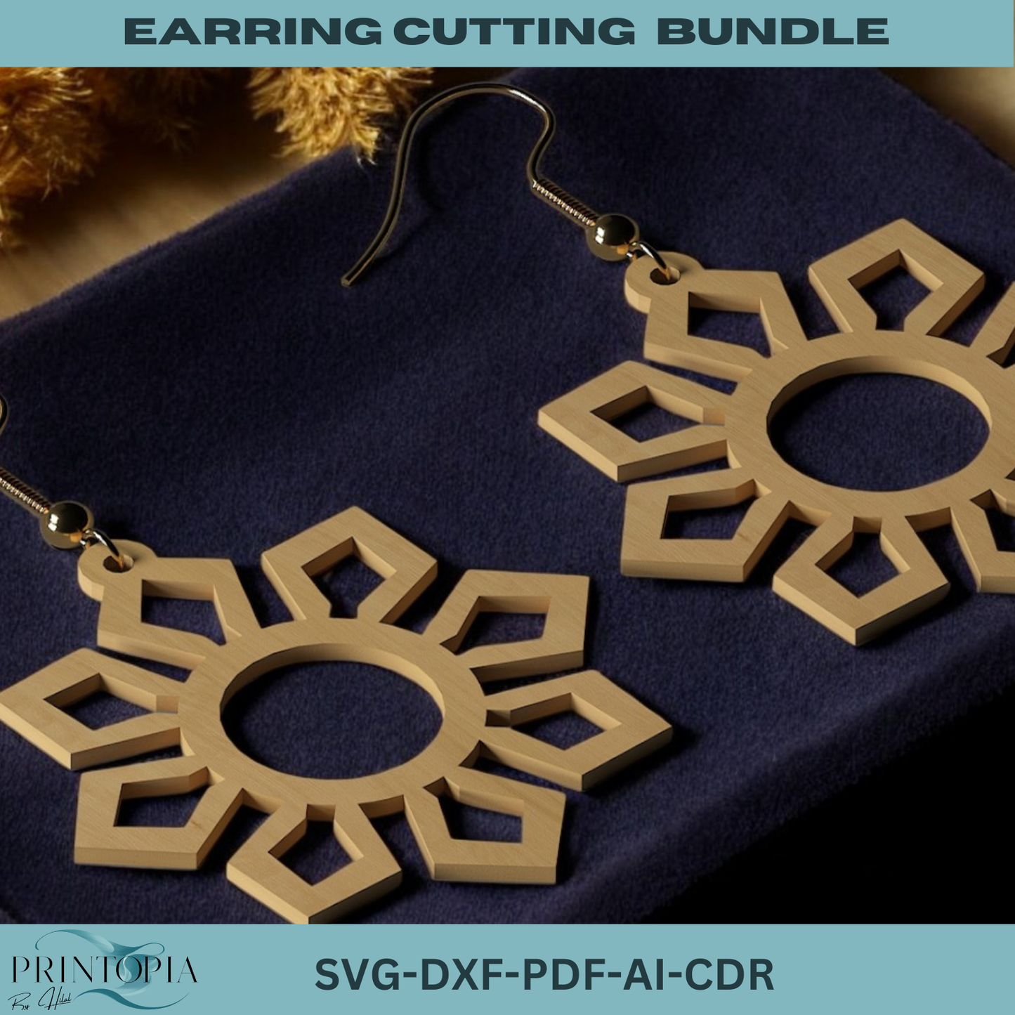 Earring Cutting Bundle - Stylish Laser Cut Designs for DIY Jewelry 192