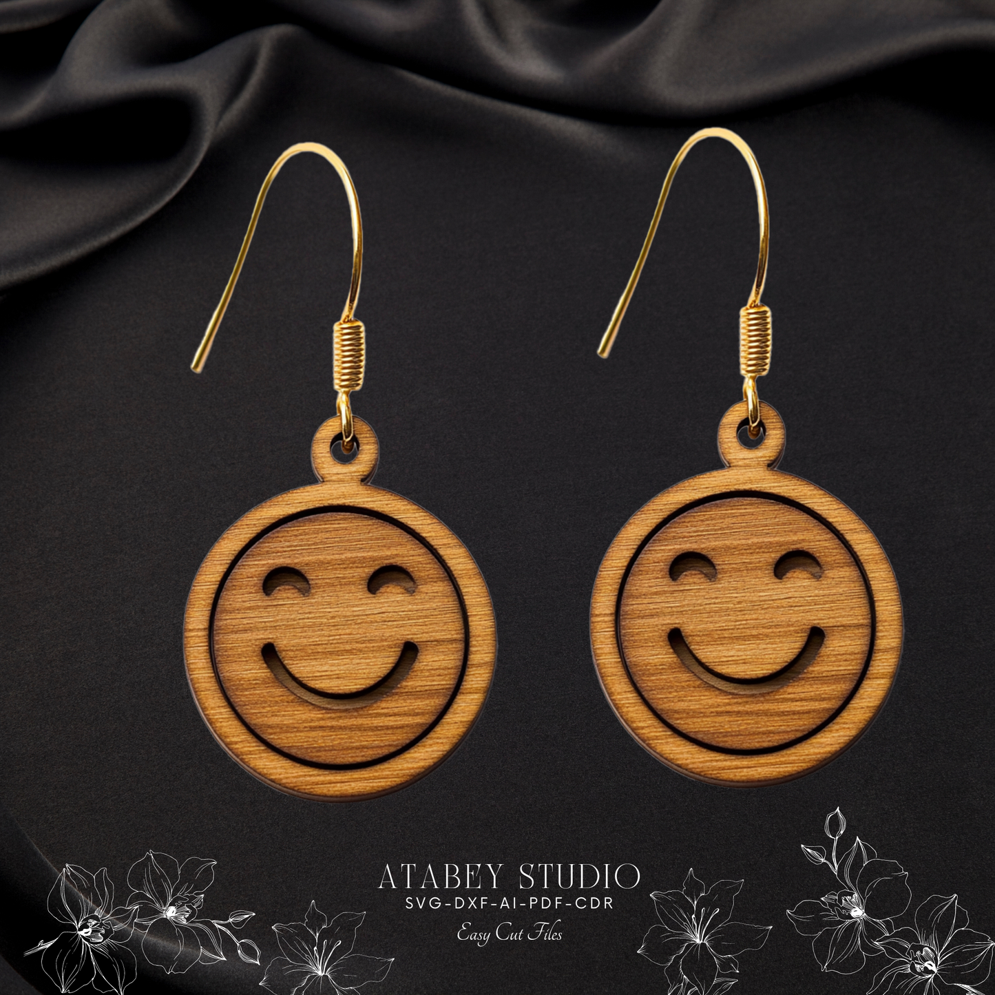 Smiley Face & Geometric Earrings Bundle - Laser Cut Ready Designs for Unique Jewelry Making 883