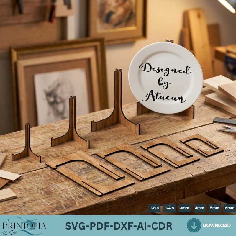 Easel Display Stand Laser Cut Files - Picture Frame Holder Template