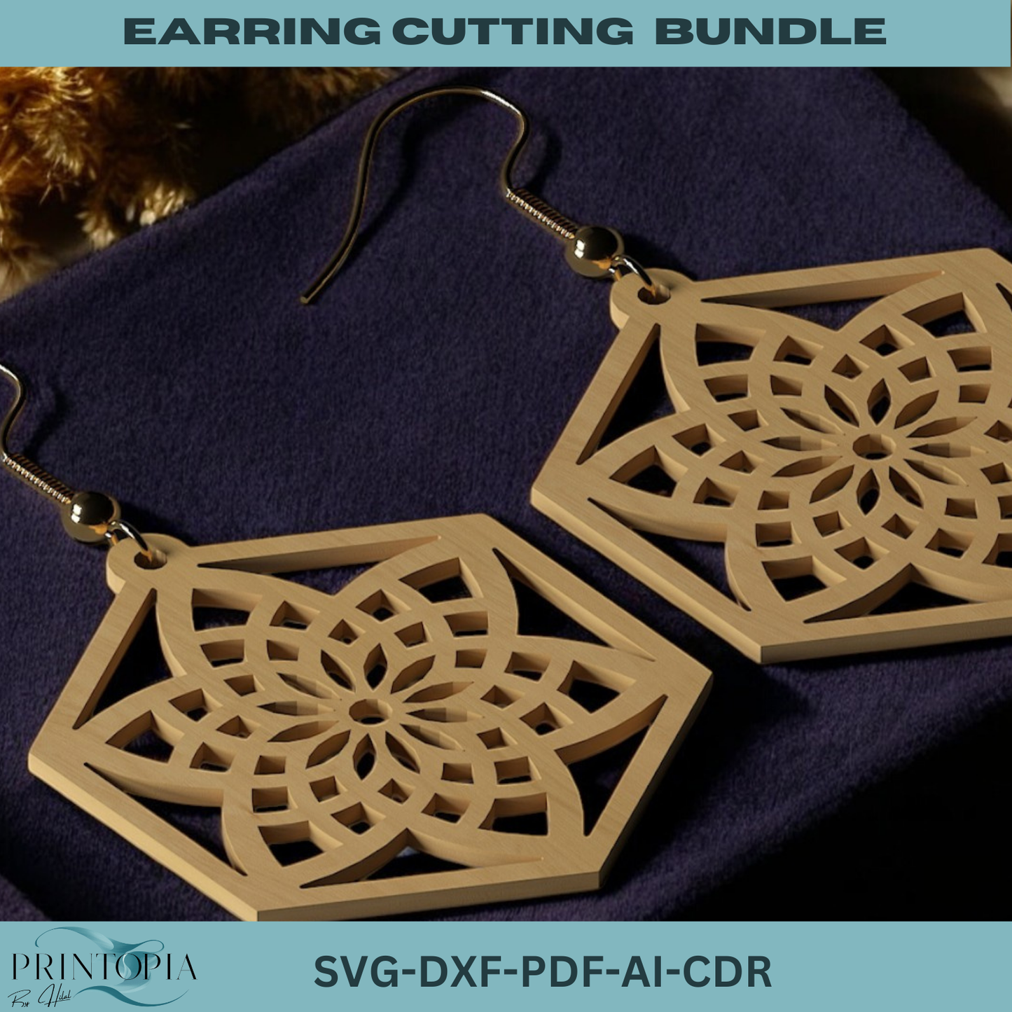 Earring Cutting Bundle - Stylish Laser Cut Designs for DIY Jewelry 192