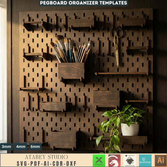 Pegboard SVG / Wooden Pegboard Accessories / Wall Pegboard