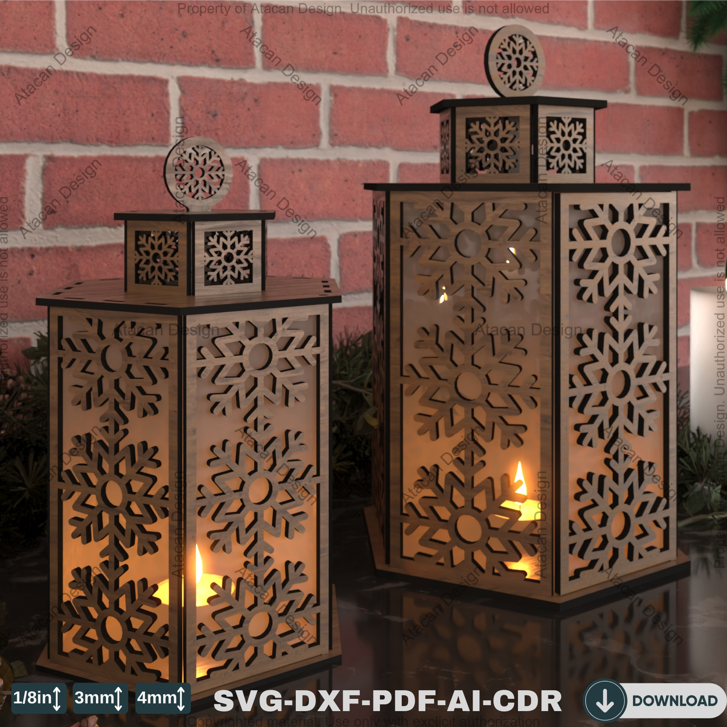 Laser Cut Snowflake Lantern Design | Beautiful Christmas Table Light Decoration 789