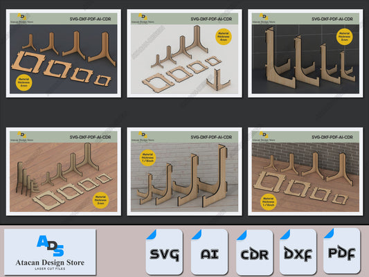 Sophisticated Easel Stand Collection - Digital Laser Cut Files for Multi-Size Displays 413