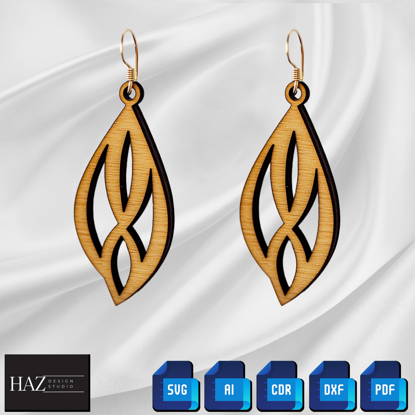 Elegant Wood Earring Bundle - Laser Cut Design Files for Craft Projects 336