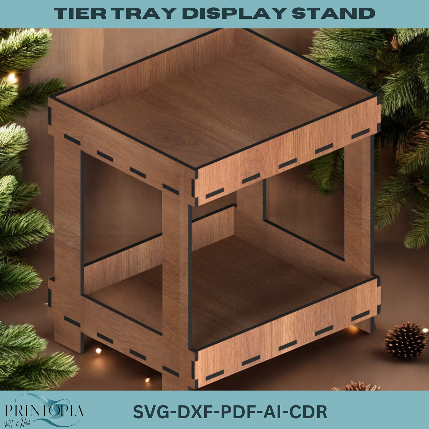 Laser Cut Tier Tray Stand - Perfect for Display and Organization Projects-Functional 3-Tier & 2-Tier Tray Display Stand 189