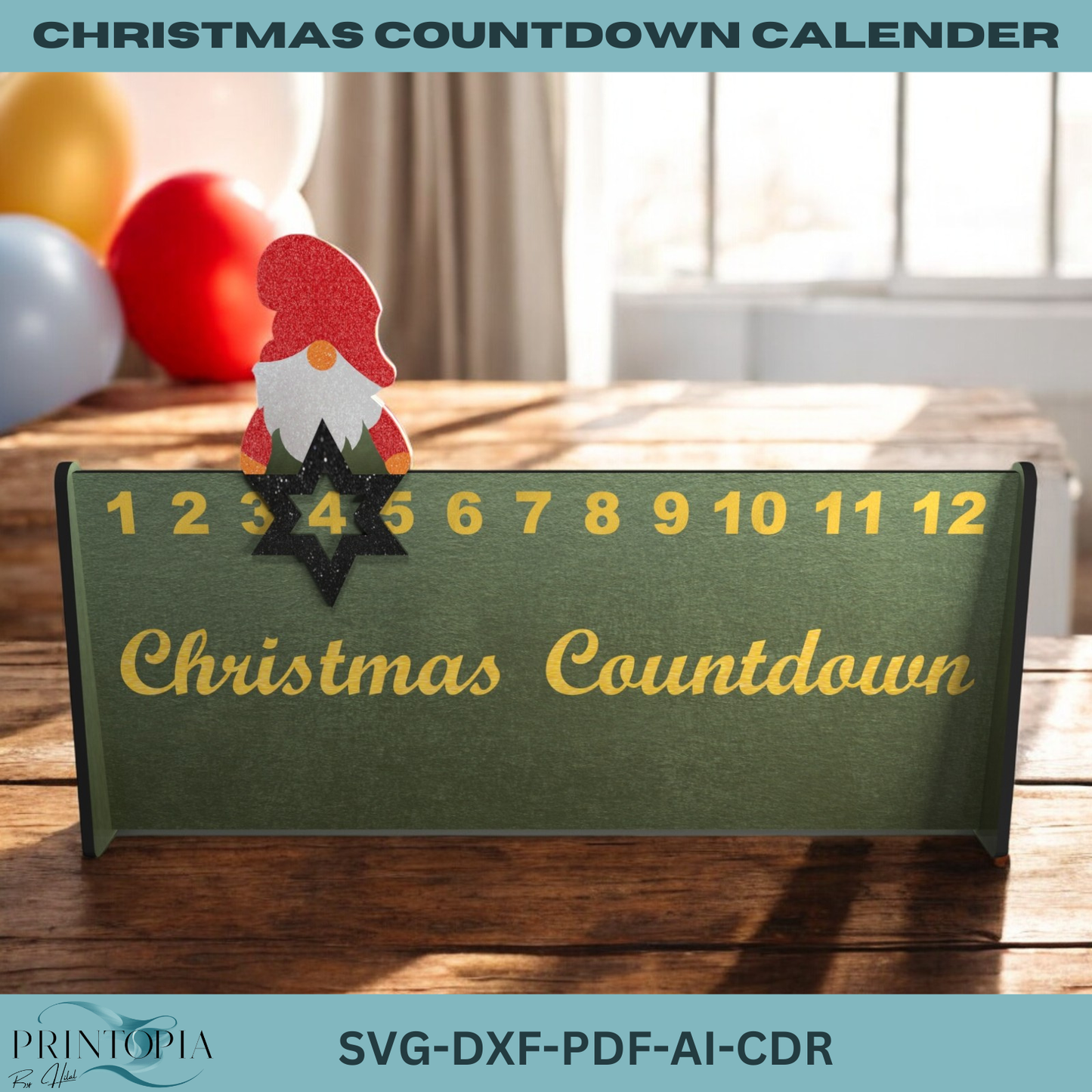 Christmas Countdown Calendar Design - Fun and Festive Laser Cut Project 191