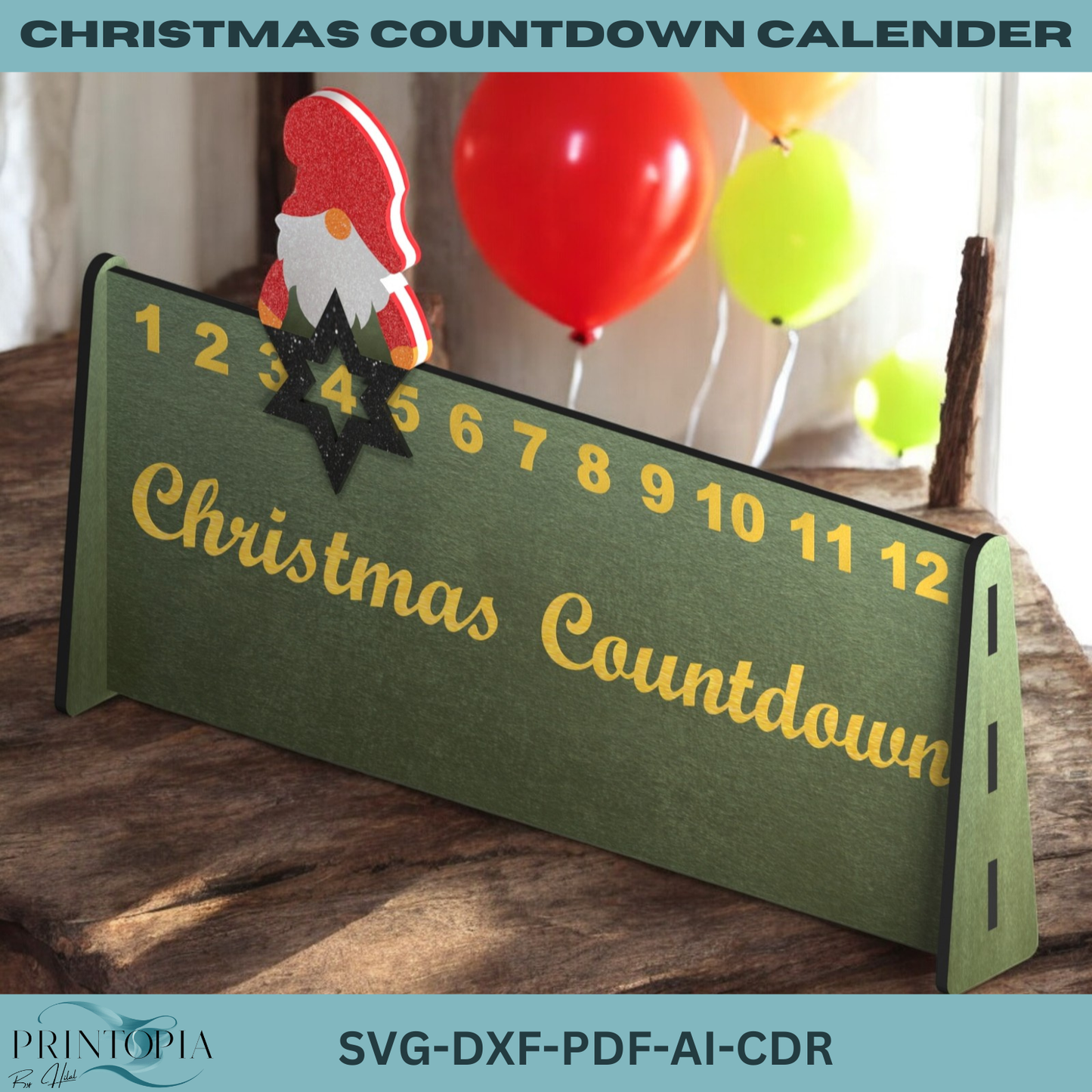 Christmas Countdown Calendar Design - Fun and Festive Laser Cut Project 191